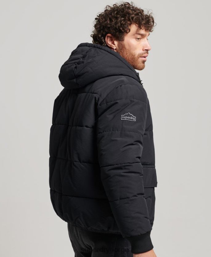 Superdry mørk grå klær 86P46D4696 fjell puffer jakke menn