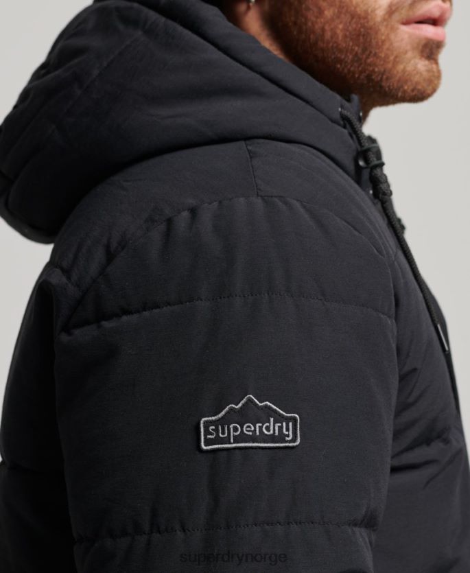 Superdry mørk grå klær 86P46D4696 fjell puffer jakke menn