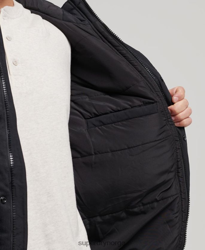 Superdry mørk grå klær 86P46D4696 fjell puffer jakke menn