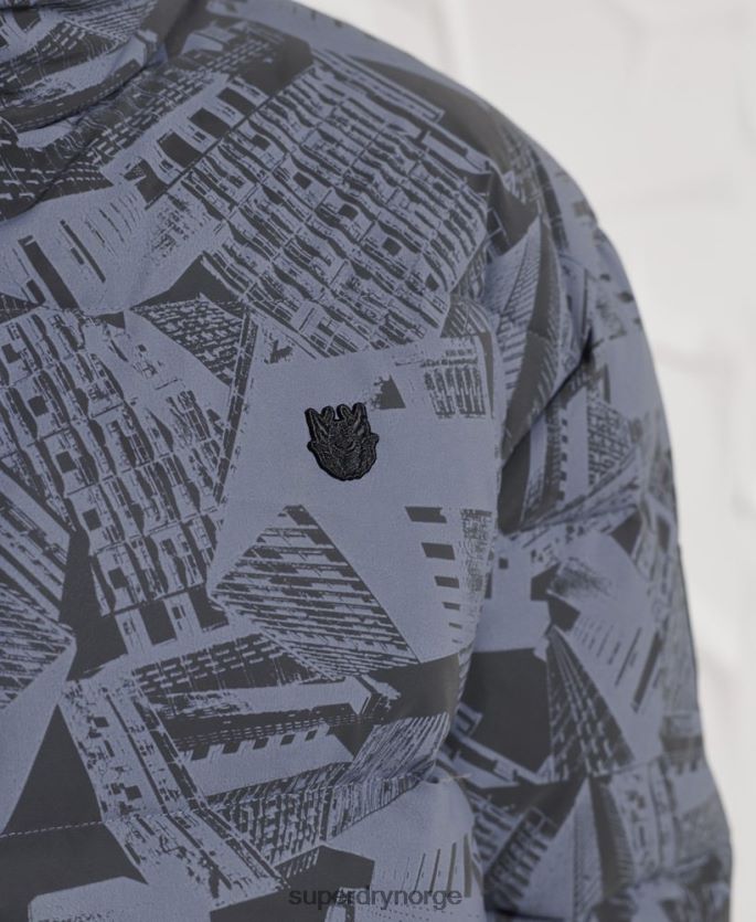 Superdry mørk grå klær 86P46D4780 overflødig reflekterende dunjakke menn