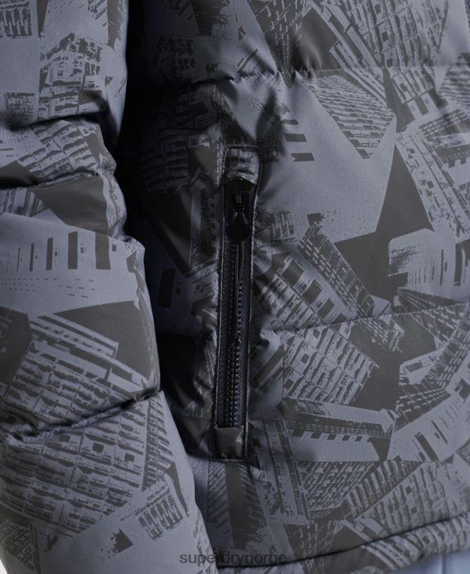 Superdry mørk grå klær 86P46D4780 overflødig reflekterende dunjakke menn
