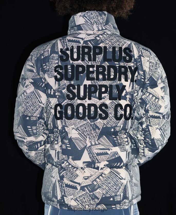 Superdry mørk grå klær 86P46D4780 overflødig reflekterende dunjakke menn