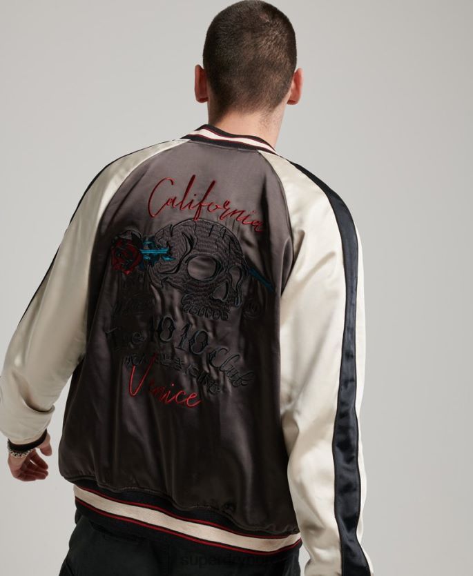 Superdry mørk grå klær 86P46D912 sukajan jakke menn