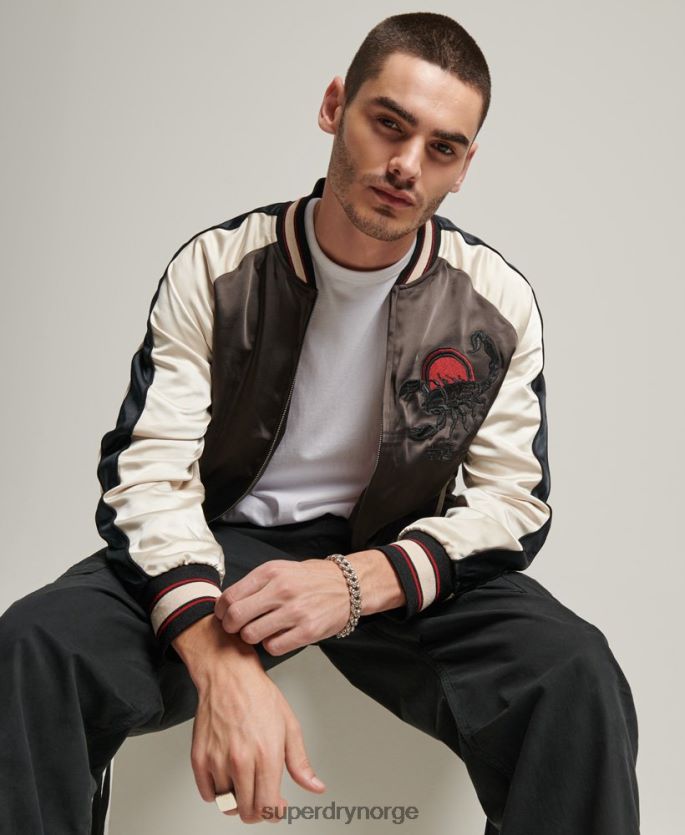 Superdry mørk grå klær 86P46D912 sukajan jakke menn