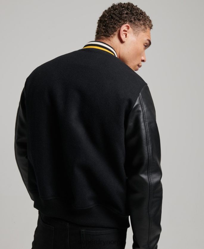 Superdry mørk grå klær 86P46D927 vintage college varsity bomberjakke menn