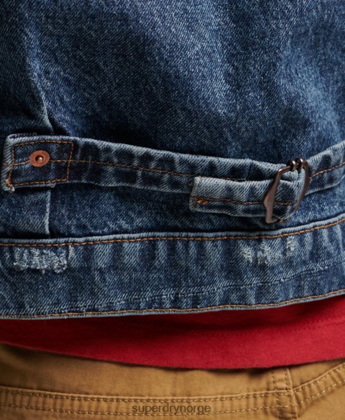 Superdry mørke blå klær 86P46D4617 vintage arbeider trucker jakke menn