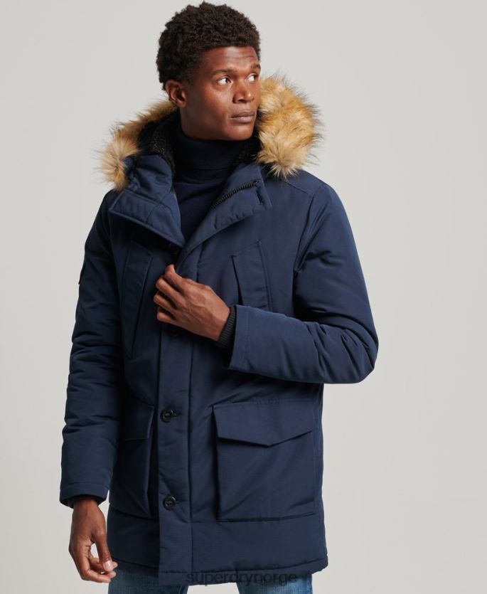 Superdry marinen klær 86P46D1005 parka med hette fra everest fuskepels menn