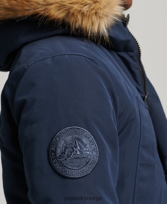 Superdry marinen klær 86P46D1005 parka med hette fra everest fuskepels menn