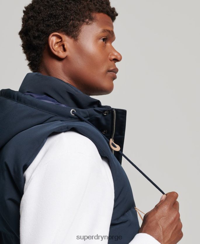 Superdry marinen klær 86P46D1024 everest hette puffer gilet menn