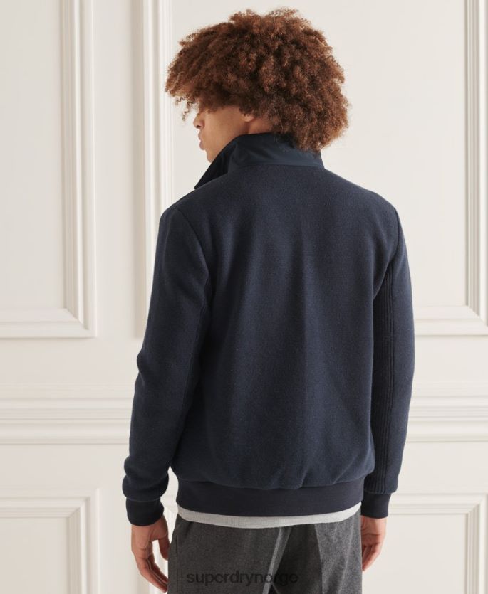 Superdry marinen klær 86P46D1034 studios polstret strikket mix jakke menn