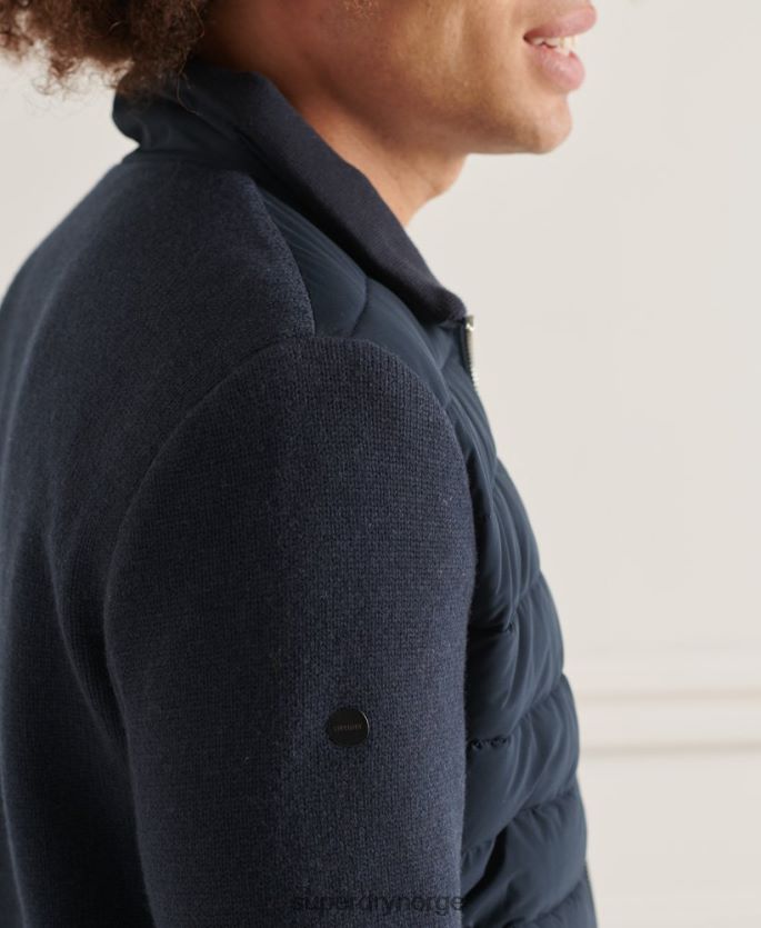 Superdry marinen klær 86P46D1034 studios polstret strikket mix jakke menn