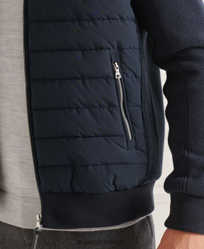 Superdry marinen klær 86P46D1034 studios polstret strikket mix jakke menn