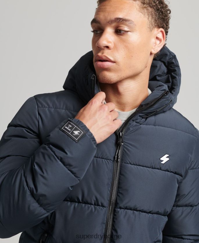 Superdry marinen klær 86P46D1089 sport puffer hettejakke menn