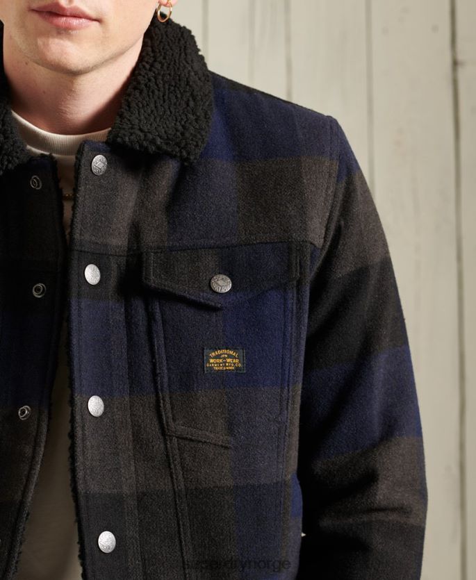 Superdry marinen klær 86P46D4683 highwayman ull sherpa trucker jakke menn