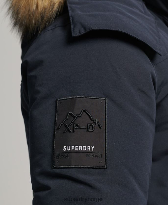 Superdry marinen klær 86P46D957 everest parkajakke med hette i fuskepels menn