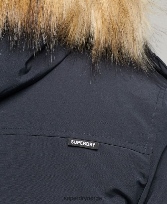 Superdry marinen klær 86P46D957 everest parkajakke med hette i fuskepels menn