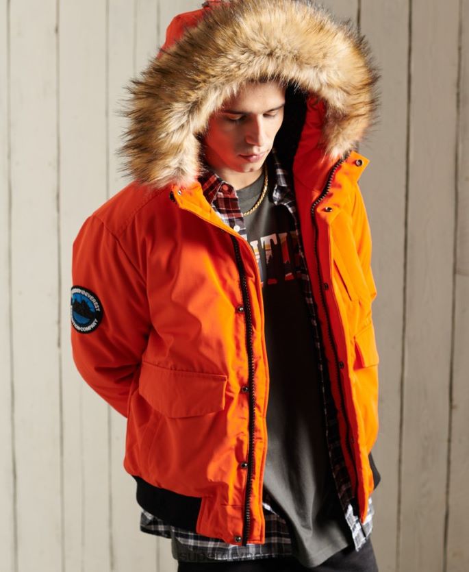 Superdry oransje klær 86P46D1082 everest bomber jakke menn