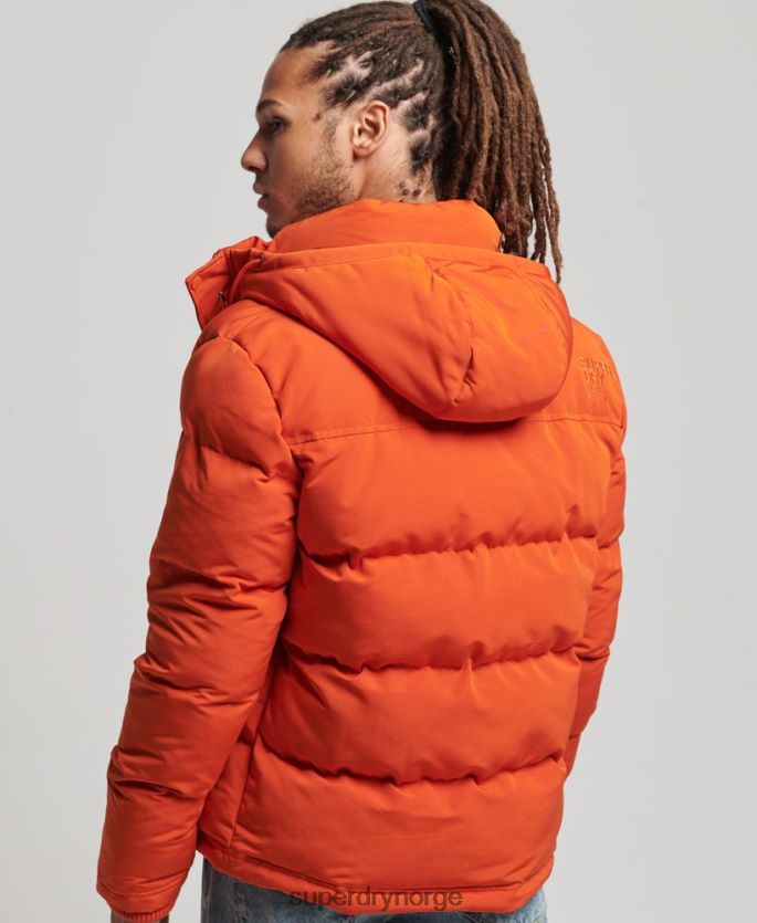 Superdry oransje klær 86P46D1122 everest pufferjakke med hette menn