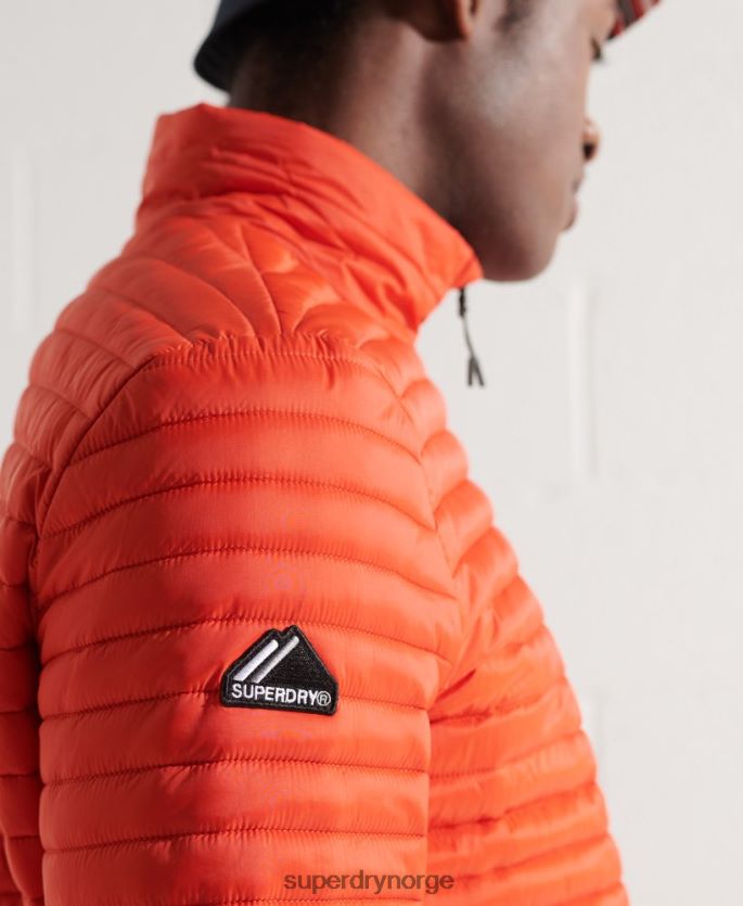 Superdry oransje klær 86P46D1190 packaway fuji-jakke uten hette menn
