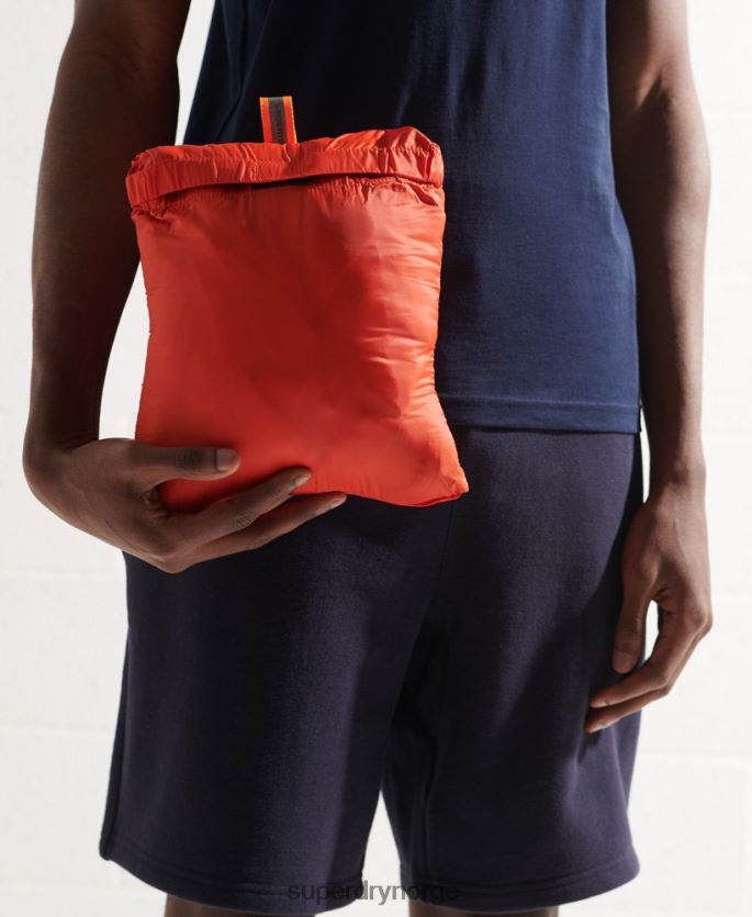 Superdry oransje klær 86P46D1190 packaway fuji-jakke uten hette menn