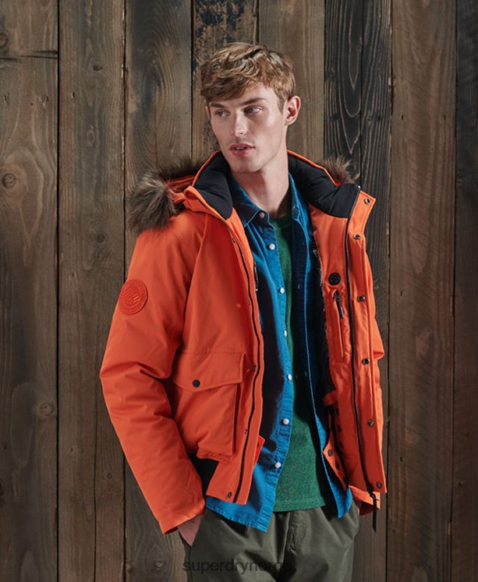 Superdry oransje klær 86P46D1194 everest dun snøbomberjakke menn