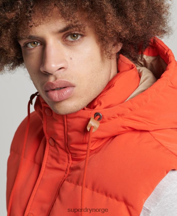 Superdry oransje klær 86P46D4460 everest hette puffer gilet menn