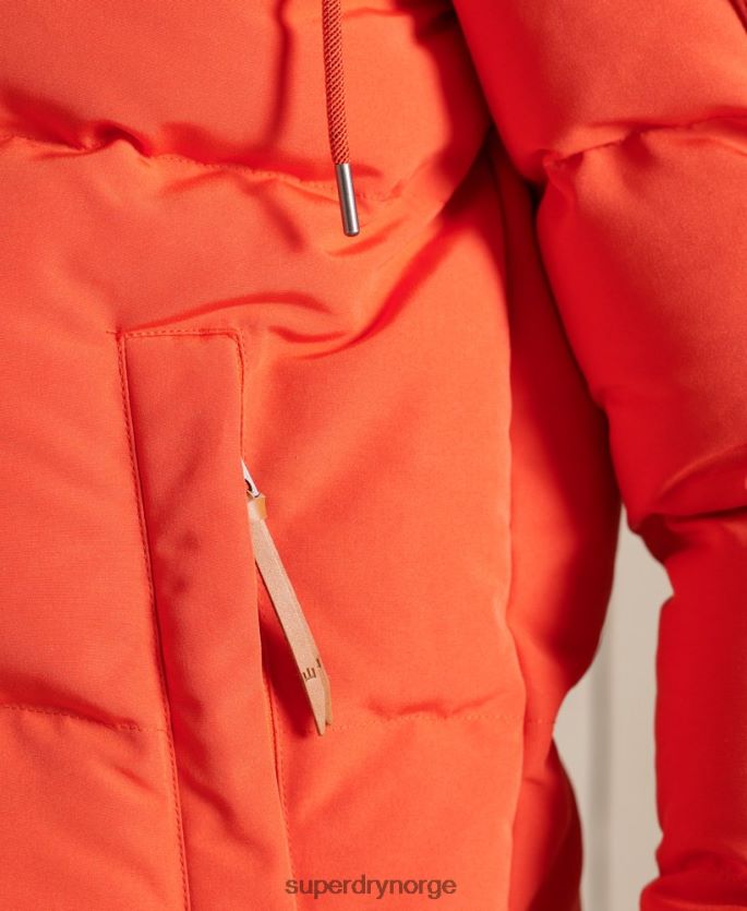 Superdry oransje klær 86P46D4487 vattert everest jakke menn