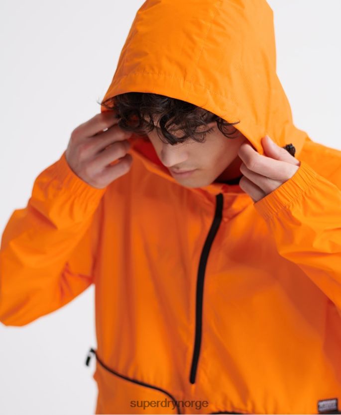 Superdry oransje klær 86P46D4713 casual cagoule-jakke i pakkeløsning menn