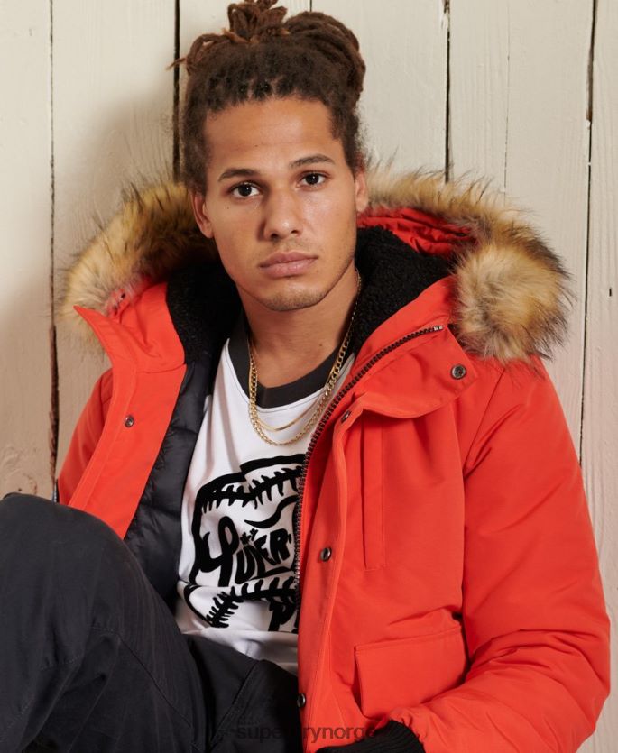 Superdry oransje klær 86P46D4749 everest bomber jakke menn