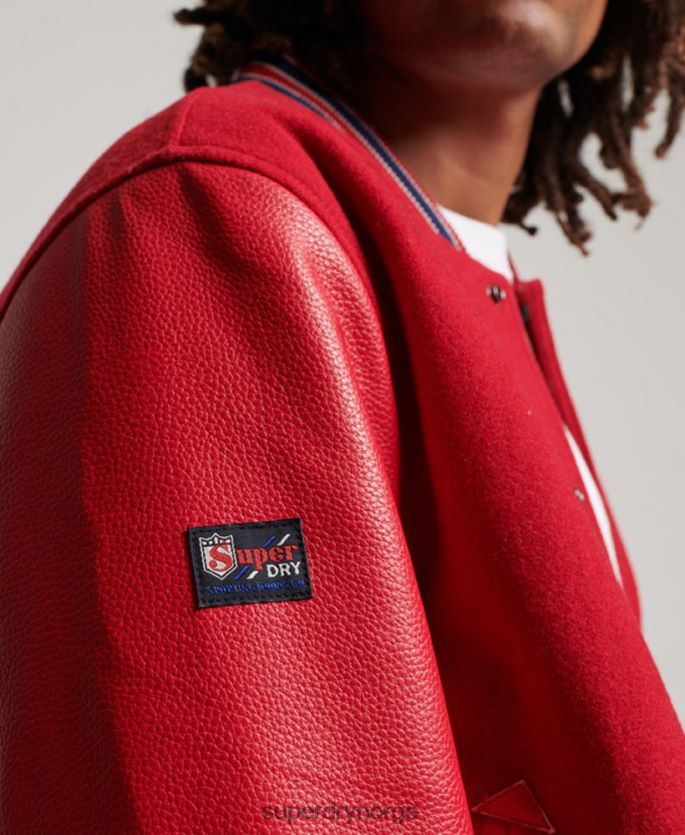 Superdry rød klær 86P46D1013 vintage college varsity bomberjakke menn
