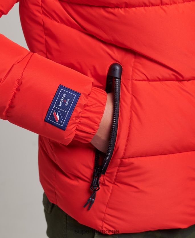 Superdry rød klær 86P46D1031 sport puffer hettejakke menn