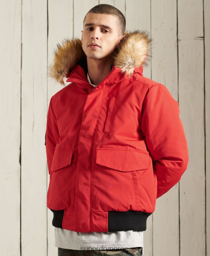 Superdry rød klær 86P46D1083 everest bomber jakke menn