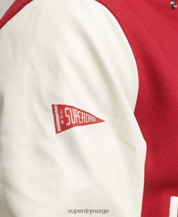 Superdry rød klær 86P46D1105 college varsity bomberjakke menn