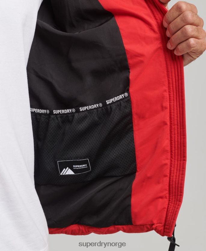 Superdry rød klær 86P46D1115 fjelljakke i mikrofiber menn