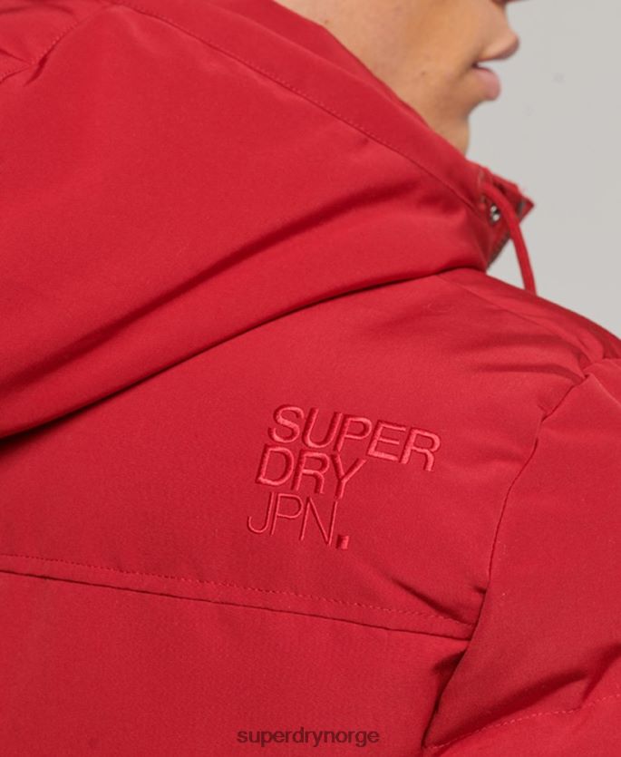Superdry rød klær 86P46D1135 everest pufferjakke med hette menn