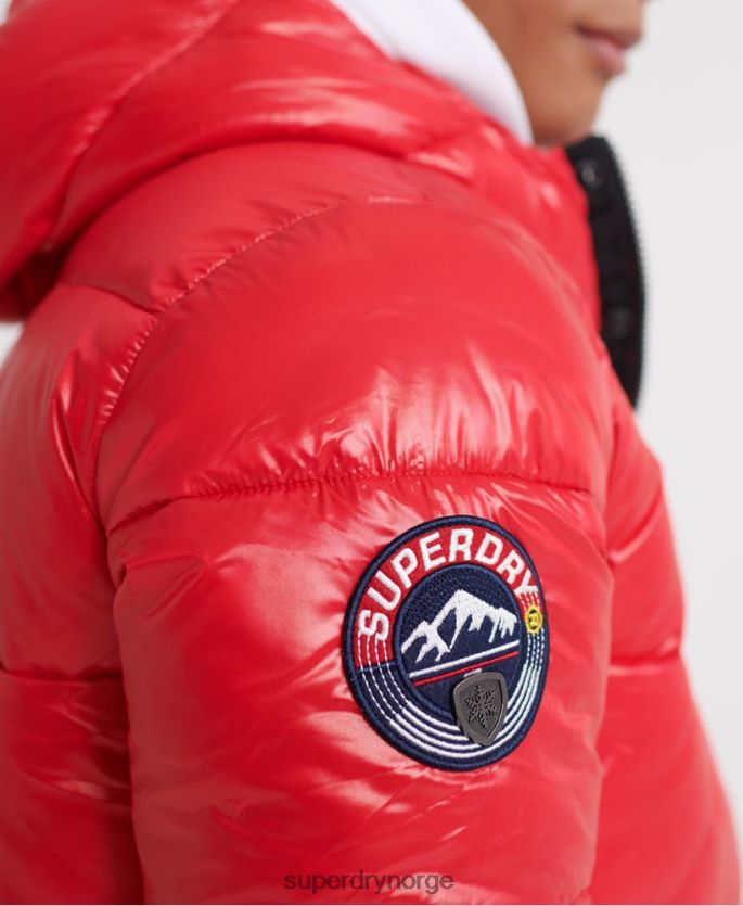 Superdry rød klær 86P46D1163 bomberjakke med høy glans menn