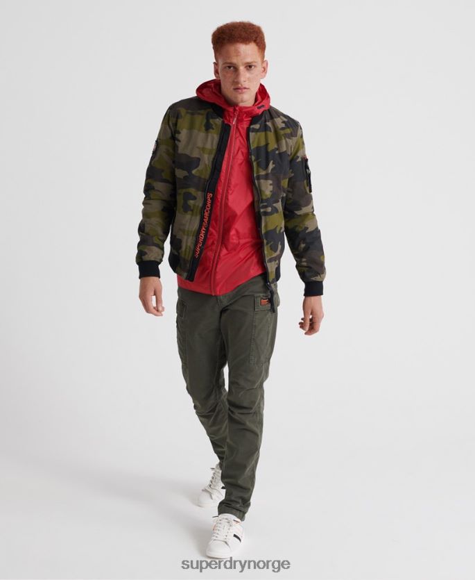 Superdry rød klær 86P46D1186 offshore pakkebar cagoule menn