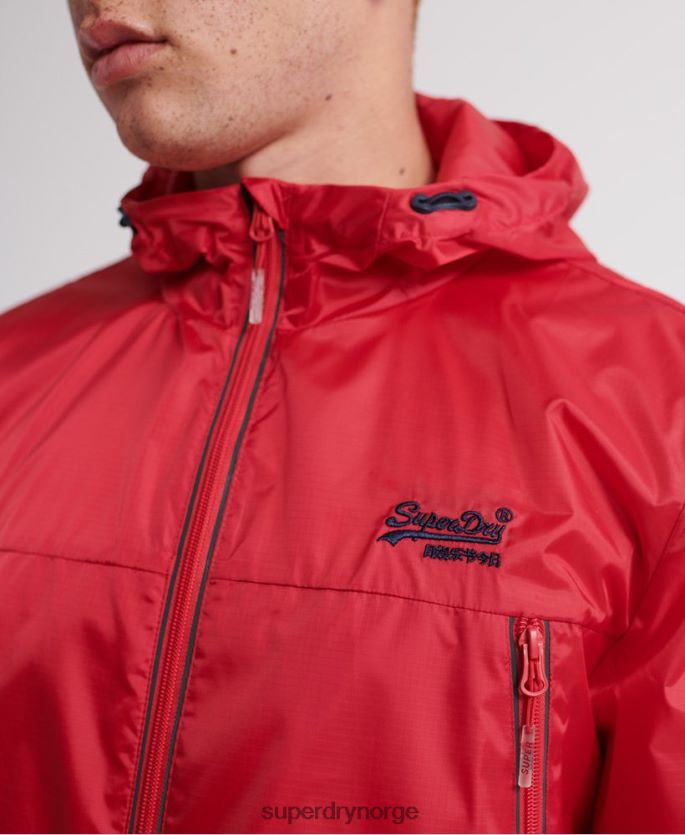 Superdry rød klær 86P46D1186 offshore pakkebar cagoule menn