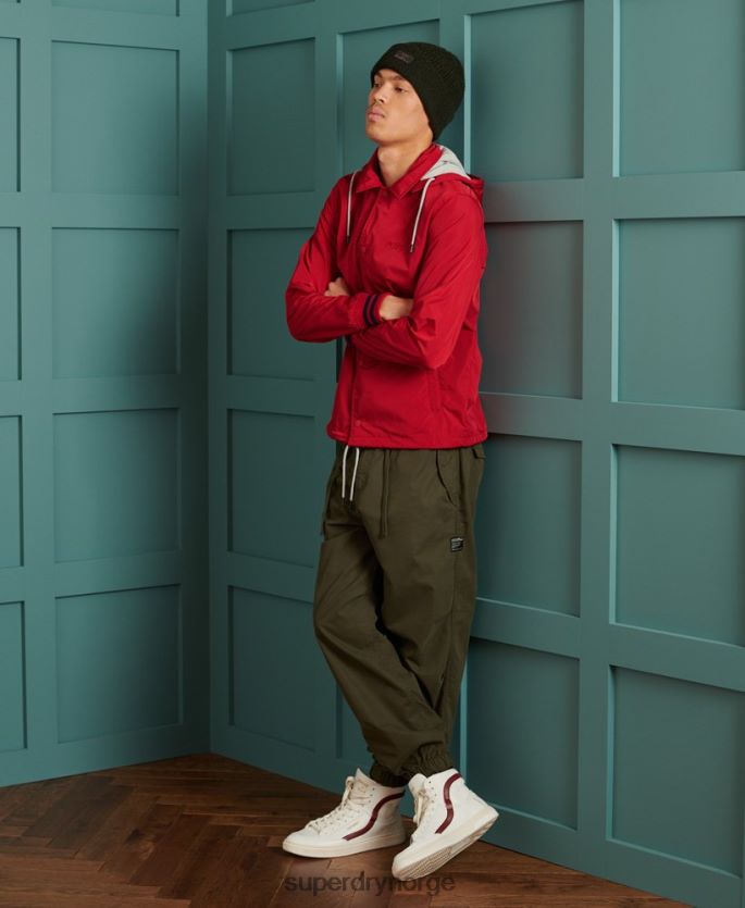Superdry rød klær 86P46D1200 trenerjakke med hette med baseball menn