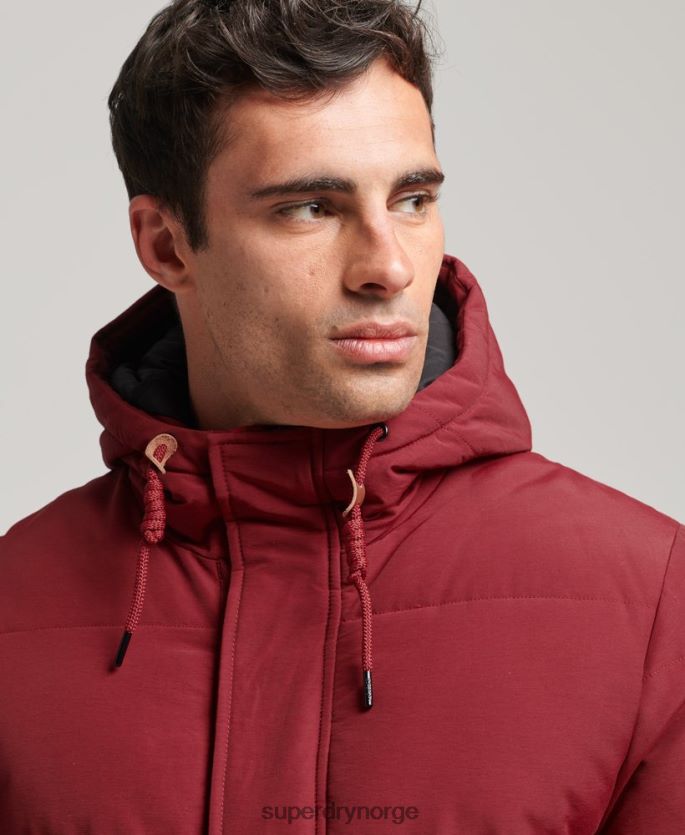 Superdry rød klær 86P46D4496 fjell puffer jakke menn