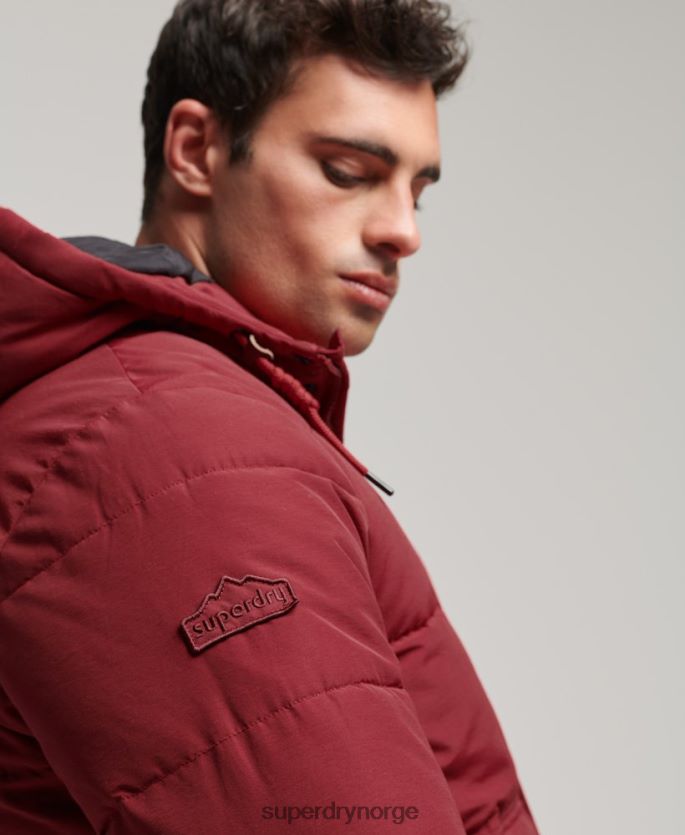 Superdry rød klær 86P46D4496 fjell puffer jakke menn