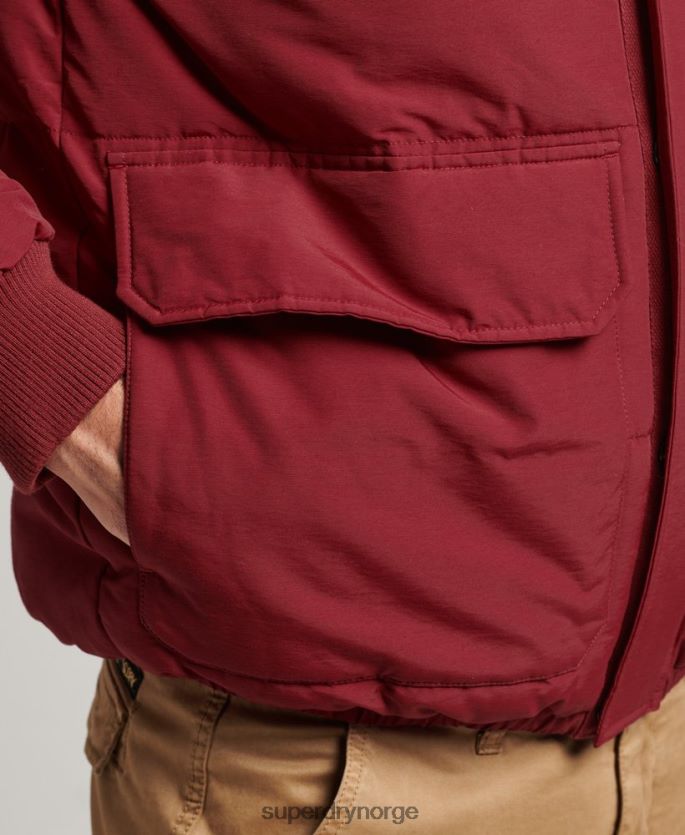 Superdry rød klær 86P46D4496 fjell puffer jakke menn