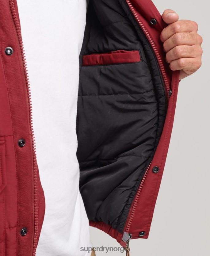 Superdry rød klær 86P46D4496 fjell puffer jakke menn