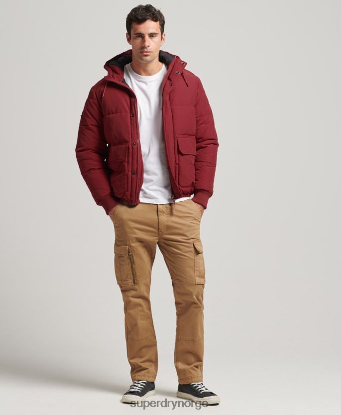 Superdry rød klær 86P46D4496 fjell puffer jakke menn