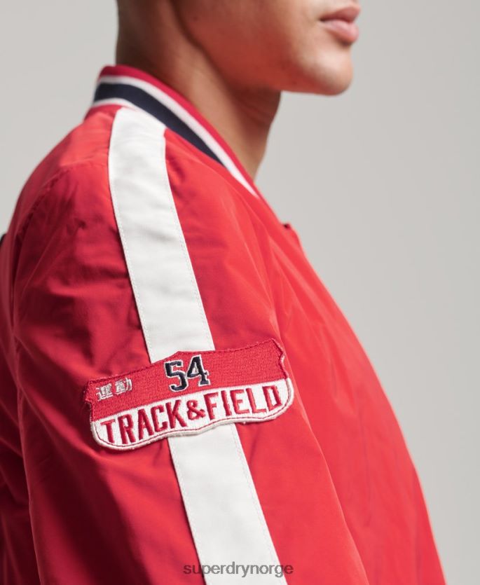 Superdry rød klær 86P46D4612 luksuriøs kollegial bomberjakke menn