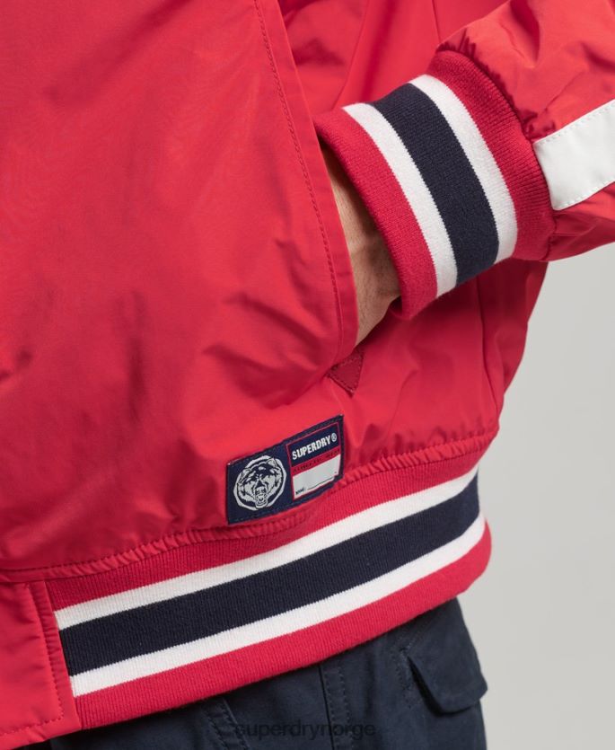 Superdry rød klær 86P46D4612 luksuriøs kollegial bomberjakke menn