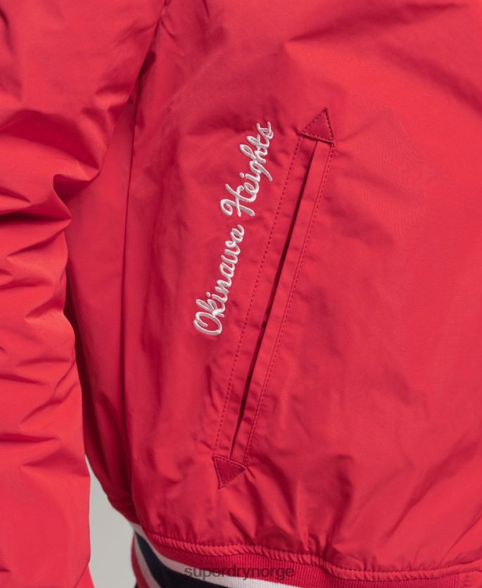 Superdry rød klær 86P46D4612 luksuriøs kollegial bomberjakke menn