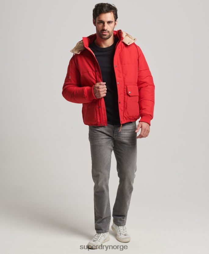 Superdry rød klær 86P46D4685 fjell puffer jakke menn