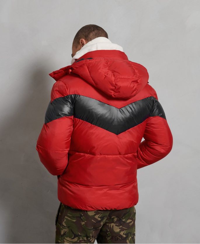 Superdry rød klær 86P46D4789 stratus vattert jakke menn