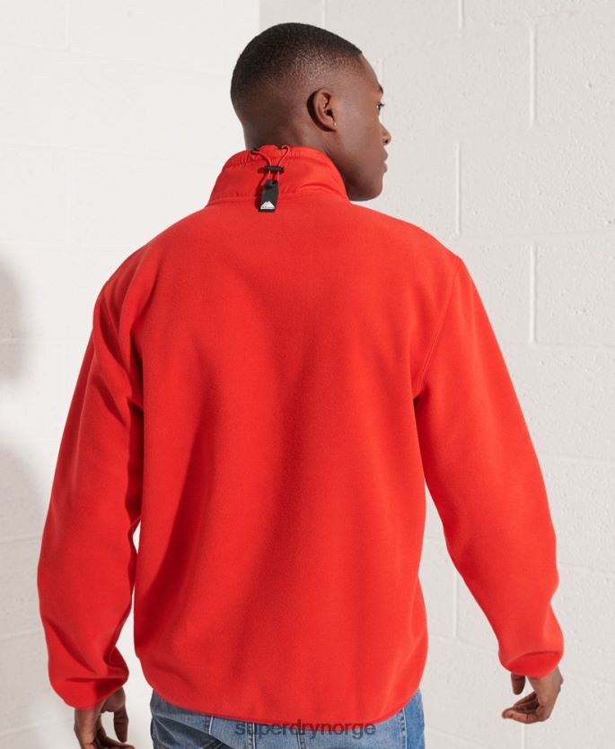 Superdry rød klær 86P46D5199 mountain sport fleecejakke med halv glidelås menn